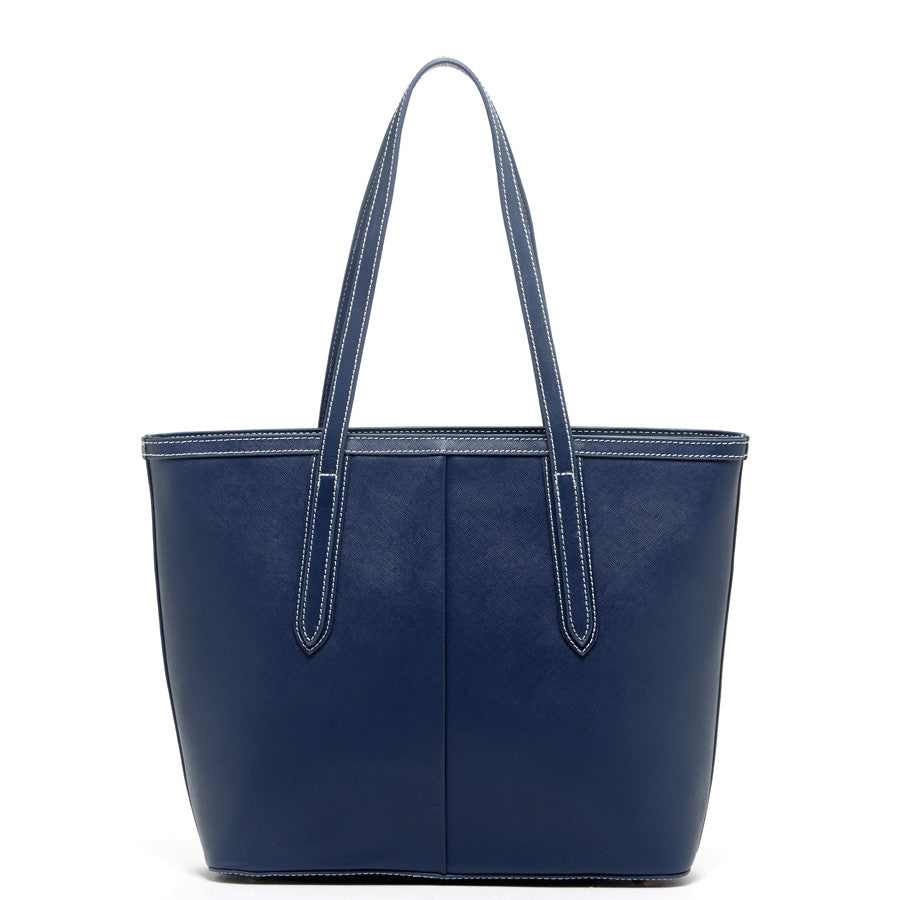Blue Leather Shoulder Bag